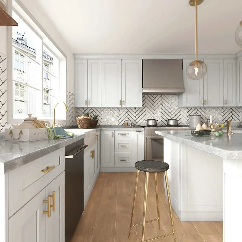 white shaker cabinets